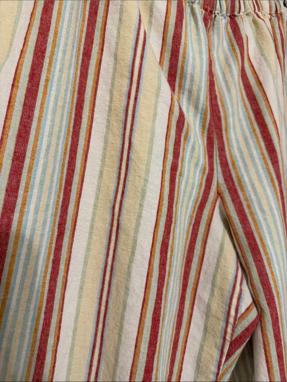 Chico’s Linen Blend Striped Cropped Pull On Pants Sz 3 XL - Picture 3 of 7